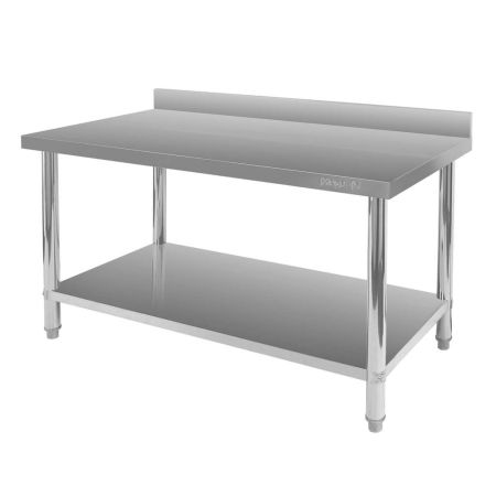 Stół gastronomiczny ze stali nierdzewnej przyścienny z półką Mega-M X STANDARD 140x60x85 cm kreuj swój biznes z Wyposażenie sklepów i instytucji  - Kreuj swój biznes z 4store.pl