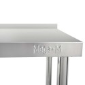 Stół przyścienny Mega-M X STANDARD 160x60 - blat z rantem i logo na krawędzi
