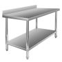 Stół gastronomiczny ze stali nierdzewnej przyścienny z półką Mega-M X STANDARD 140x70x85 cm kreuj swój biznes z Wyposażenie sklepów i instytucji  - Kreuj swój biznes z 4store.pl