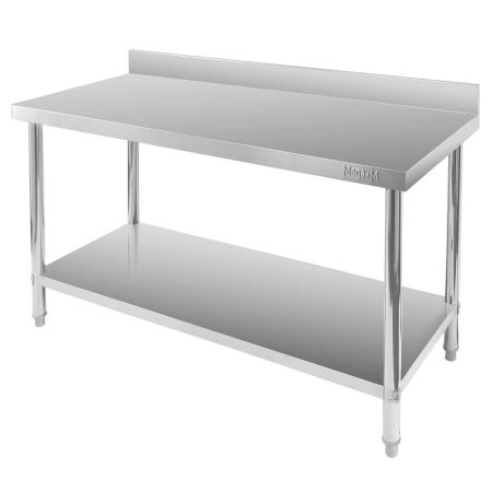 Stół gastronomiczny ze stali nierdzewnej przyścienny z półką Mega-M X STANDARD 150x70x85 cm kreuj swój biznes z Wyposażenie sklepów i instytucji  - Kreuj swój biznes z 4store.pl
