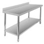 Stół gastronomiczny ze stali nierdzewnej przyścienny z półką Mega-M X STANDARD 160x70x85 cm kreuj swój biznes z Wyposażenie sklepów i instytucji  - Kreuj swój biznes z 4store.pl