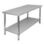 Stół gastronomiczny ze stali nierdzewnej centralny z półką Mega-M X STANDARD 160x60x85 cm kreuj swój biznes z Wyposażenie sklepów i instytucji  - Kreuj swój biznes z 4store.pl