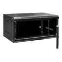 Szafa rack 19" 6U wisząca 60x40x30 cm - widok z przodu z otwartymi drzwiami