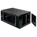 Szafa rack 19" 6U wisząca 60x40x30 cm - widok z boku ze zdjętą pokrywą boczną