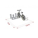 Stojak na rowery RAD SAVE-4 - schemat z rowerem i wymiarami powierzchni 2 x 1,5 m