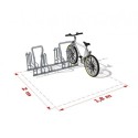 Stojak na rowery RAD SAVE-4 z barierką - rysunek z wymiarami powierzchni 2 x 1,8 m