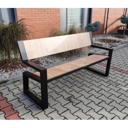 Ławka miejska z podłokietnikiem Kamelia HPL kreuj swój biznes z Wyposażenie sklepów i instytucji  - Kreuj swój biznes z 4store.pl