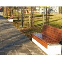 Ławka betonowa z oparciem Betonita 652 - ławki w parku przy chodniku