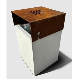 Kosz betonowy Betonita 600 z daszkiem corten