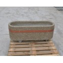 Donica owalna 120x40x40 Betonita 141 - widok z przodu na palecie