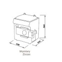 Wilk do mięsa Zircon-R z porcjomatem - rysunek techniczny z wymiarami 430x344x564 mm