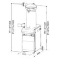 Nadziewarka hydrauliczna PHX 15 - rysunek techniczny z wymiarami