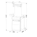 Nadziewarka hydrauliczna PHX 25 - rysunek techniczny z wymiarami