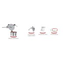 Nadziewarka hydrauliczna PHX 25 - podniesiona pokrywa, porcjomat, lejki i uszczelki