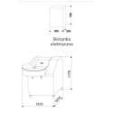 Kuter do mięsa Titane 80V - rysunek techniczny z wymiarami i skrzynką elektryczną