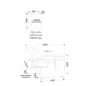 Kuter do mięsa Titane 120V - rysunek techniczny z wymiarami i skrzynką elektryczną