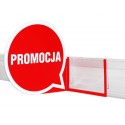 Stoper regałowy KOŁO - czerwona dymka PROMOCJA na listwie cenowej