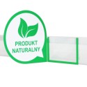 Stoper regałowy KOŁO - napis Produkt naturalny z zielonymi liśćmi na listwie cenowej