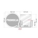 Stoper reklamowy regałowy koło - rysunek techniczny z wymiarami