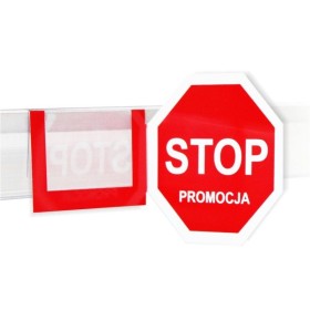 Stopery (zatrzymywacze) reklamowe, regałowe , ośmiokątne  STOP PROMOCJA