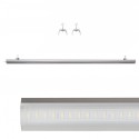 Linia świetlna LED 30-40 W 150 cm - uchwyty zawieszenia, całość i powiększony klosz z diodami