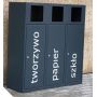Kosz do segregacji odpadów Etna III 40 l, stal ocynkowana malowana Krajowy Kosze do segregacji odpadów - 4store.pl
