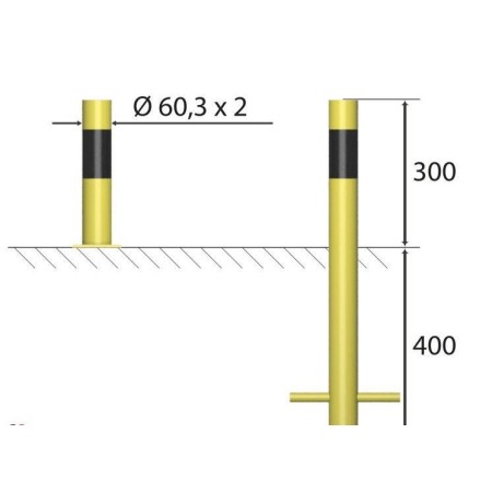Odbojnica przemysłowa,słupowa, stal ocynkowana Krajowy Odbojnice - 4store.pl