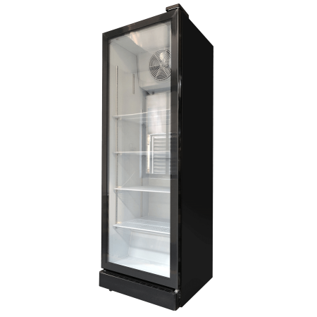 Szafa chłodnicza XLS 400 W, 400 litrów, przeszklone drzwi, rozszranianie automatyczne, fabrycznie nowa, R600a Import Szafy chłod