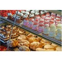 Taca cukiernicza aluminiowa 40x25 cm - ciastka i torciki na tacach w witrynie