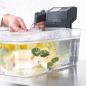 Cyrkulator sous-vide 1,5 kW - zanurzony w pojemniku z rybą w woreczkach