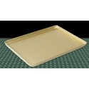Taca cukiernicza aluminiowa 40x30 cm - widok z góry pod kątem, złoty kolor