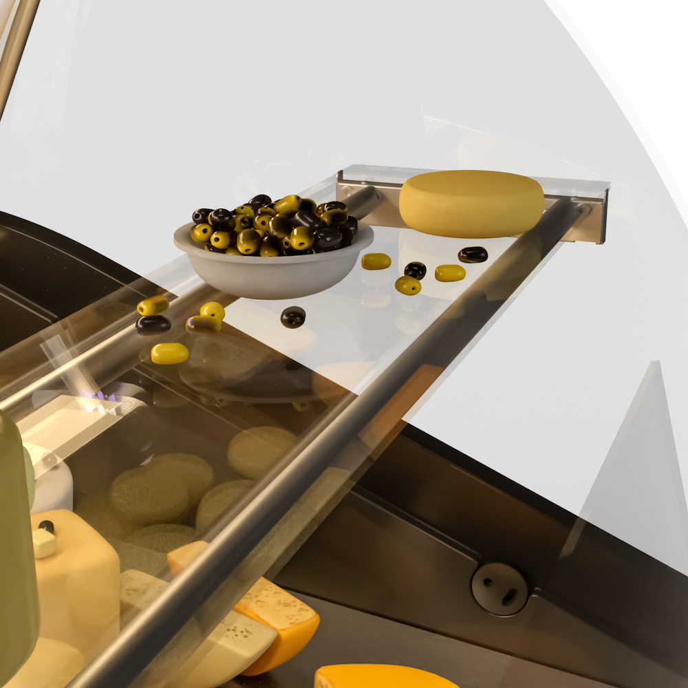 dodatkowa półka ekspozycyjna szklana basia neo