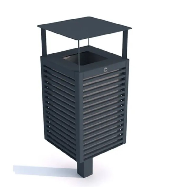 kosz stalowy, kosz z daszkiem