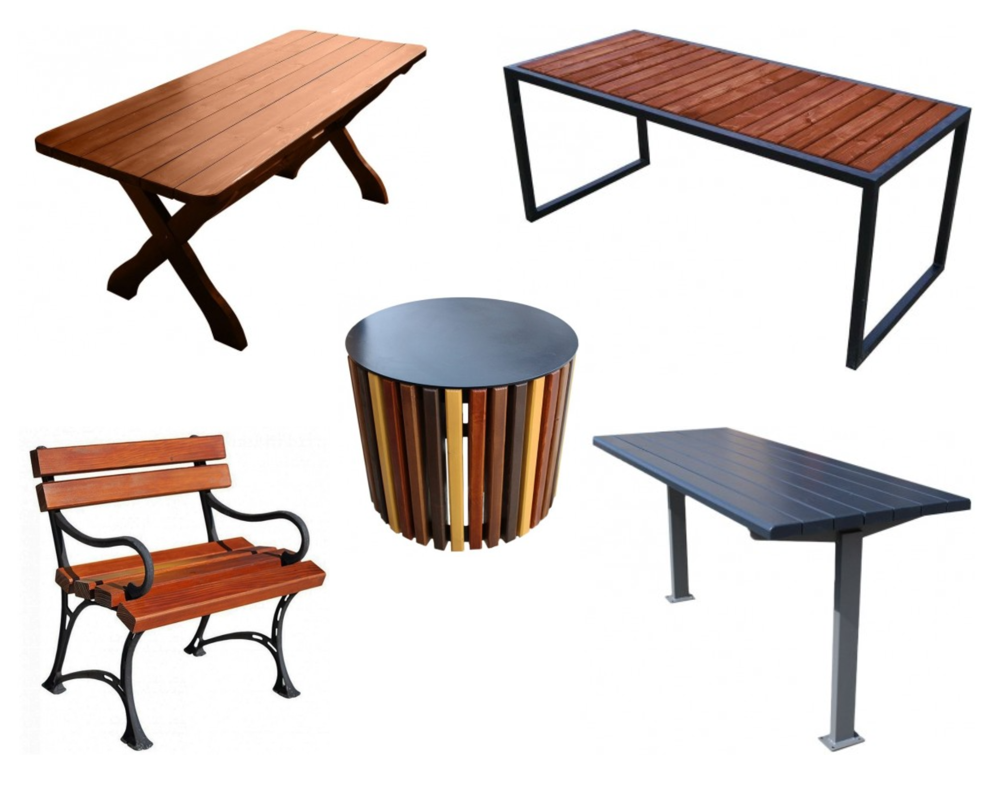 stoły i krzesła, mała architektura, meble ogrodowe i miejskie
