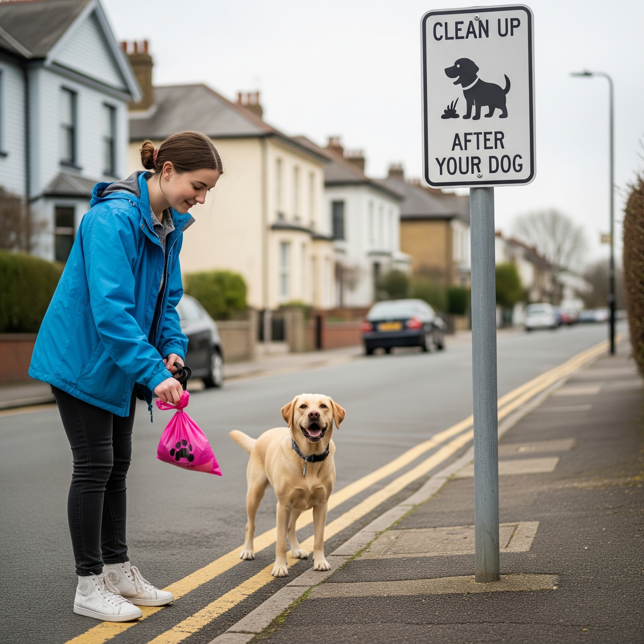 sprzątanie po psie, woreczki na psie odchody, kosz na psie odchody,